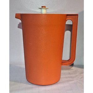Vintage Tupperware  1 Gallon Orange Pitcher Push Button Seal in Good Condition